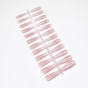 Pretty Ombre Nails Glossy Long Coffin Fake Nails for Nail Salon Jelly Nails
