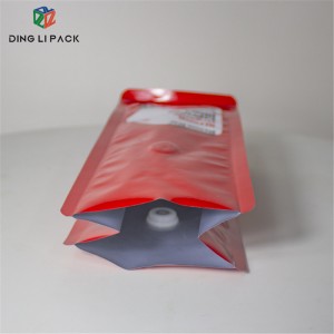 Flat bottom custom printed zipper coffee packaging bag with valve for coffee bean