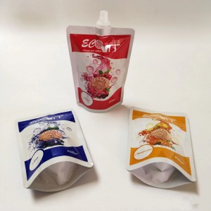 Super Lowest Price China High Quality Matte Surface Aluminum Foil Stand up Body Scrub Spout Pouch off-White Color Spout Pouch Different Size of Water Bags Leakproof Stand up Liquid Bag