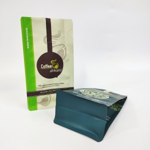 Custom Flexible Food Grade Coffee Pouch Packaging Flat Square Bottom 1kg Reusable Aluminum Foil Coffee Bag