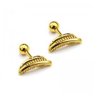 Custom New 304.316 Stainless Steel Leaf Piercing Jewelry Stud Earrings ES0057