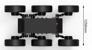 TIGER-04 6X6 Differential-Roboterfahrgestell mit Rädern
