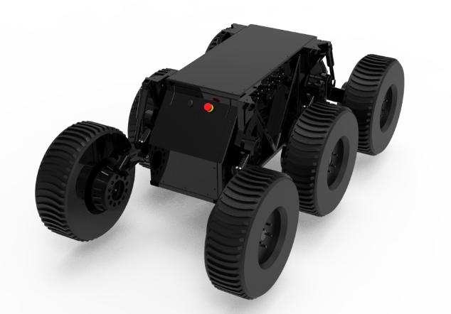 TIGER-04 6X6 Differential-Roboterfahrgestell mit Rädern. Ausgewähltes Bild