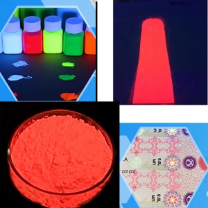 365 ir 254 nm organinis neorganinis UV nematomas fluorescencinis pigmento milteliai mėlyna raudona geltona žalia UV apsauga fluorescencinis pigmentas