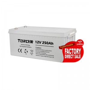 TORCHN 12V 250 Ah batrị AGM nke Lead Acid