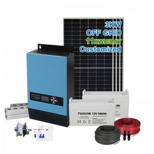 TORCHN 3KW მზის ენერგიის სისტემა Off Grid სრული მზის ნაკრები