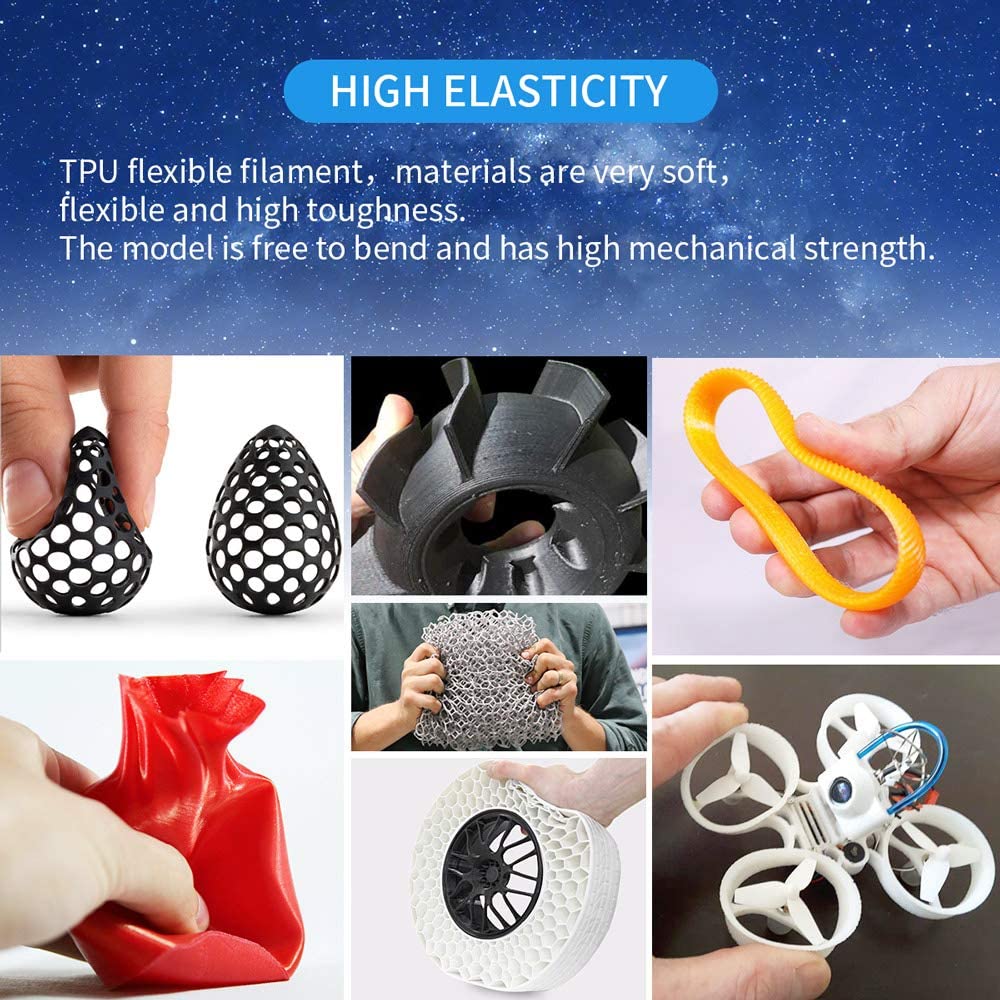 3D Printing Filament TPU Flexible Filaments TPU filament Plastic for 3D  Printer 1.75mm Printing Materials