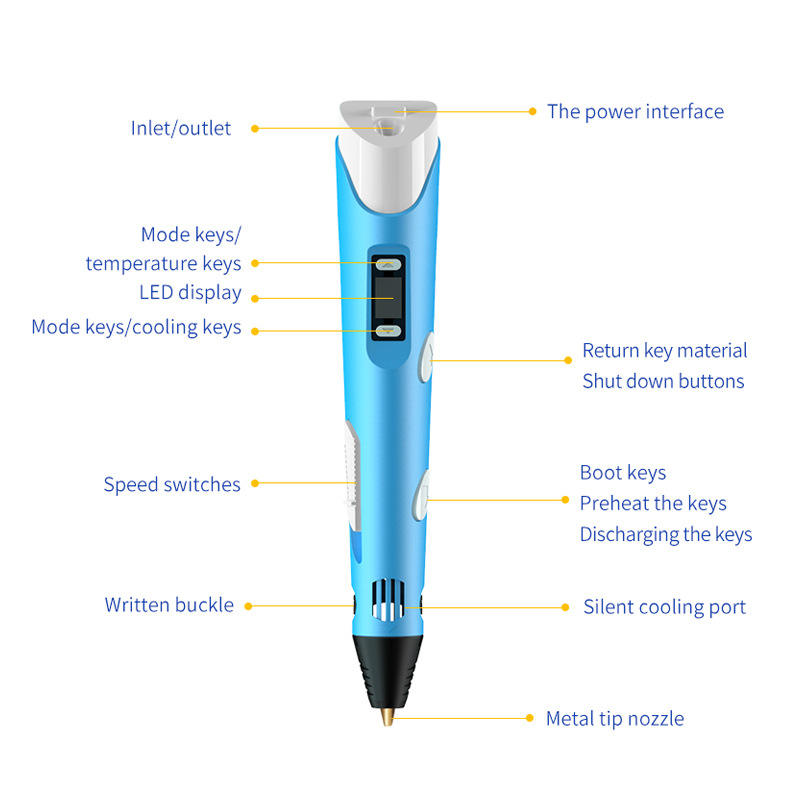 RP800A 3D Pen Professional Printing Pen with LED Display Drawing