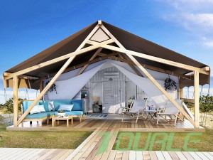 Ikhwalithi Enhle kakhulu Intengo Ethengiswayo I-Lakeside Shell Shape Luxury Safari Tent Eco Camping Tent Glamping