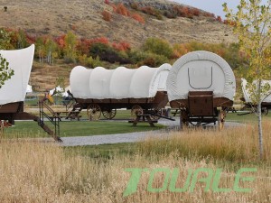 Префаб куќа Луксузен вагон платно сафари семеен шатор за гламинг за одмор