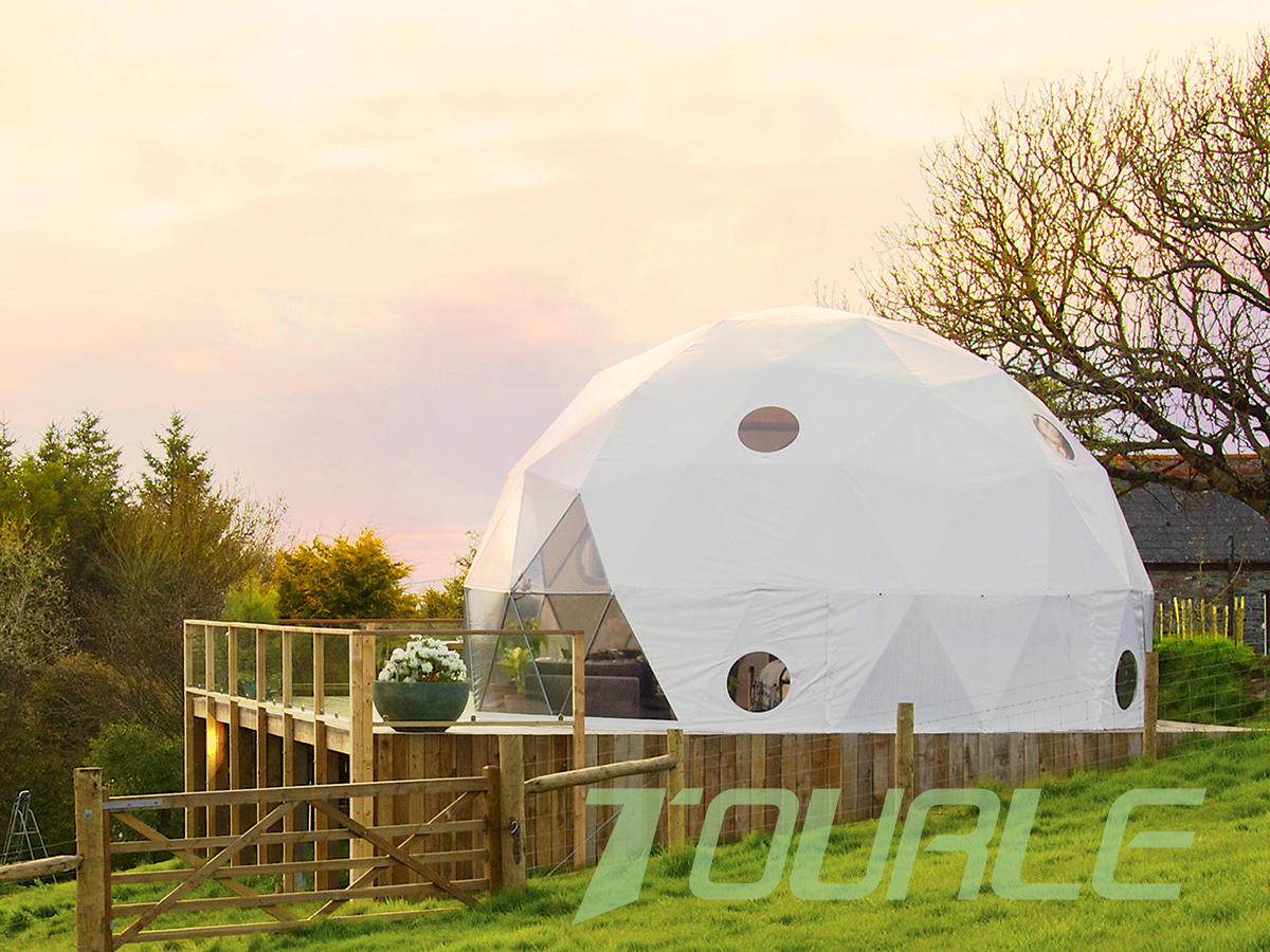High end travel hotel geodesic dome tent luxury camping family house luxury outdoor tent tourle tent (2)