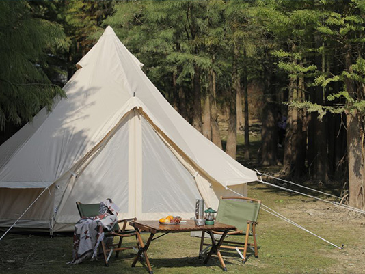 Luxury waterproof fireproof outdoor 5m glamping canvas bell tent (1)