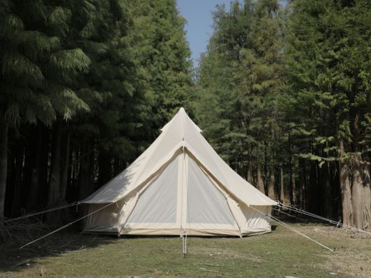 Luxury waterproof fireproof outdoor 5m glamping canvas bell tent (2)