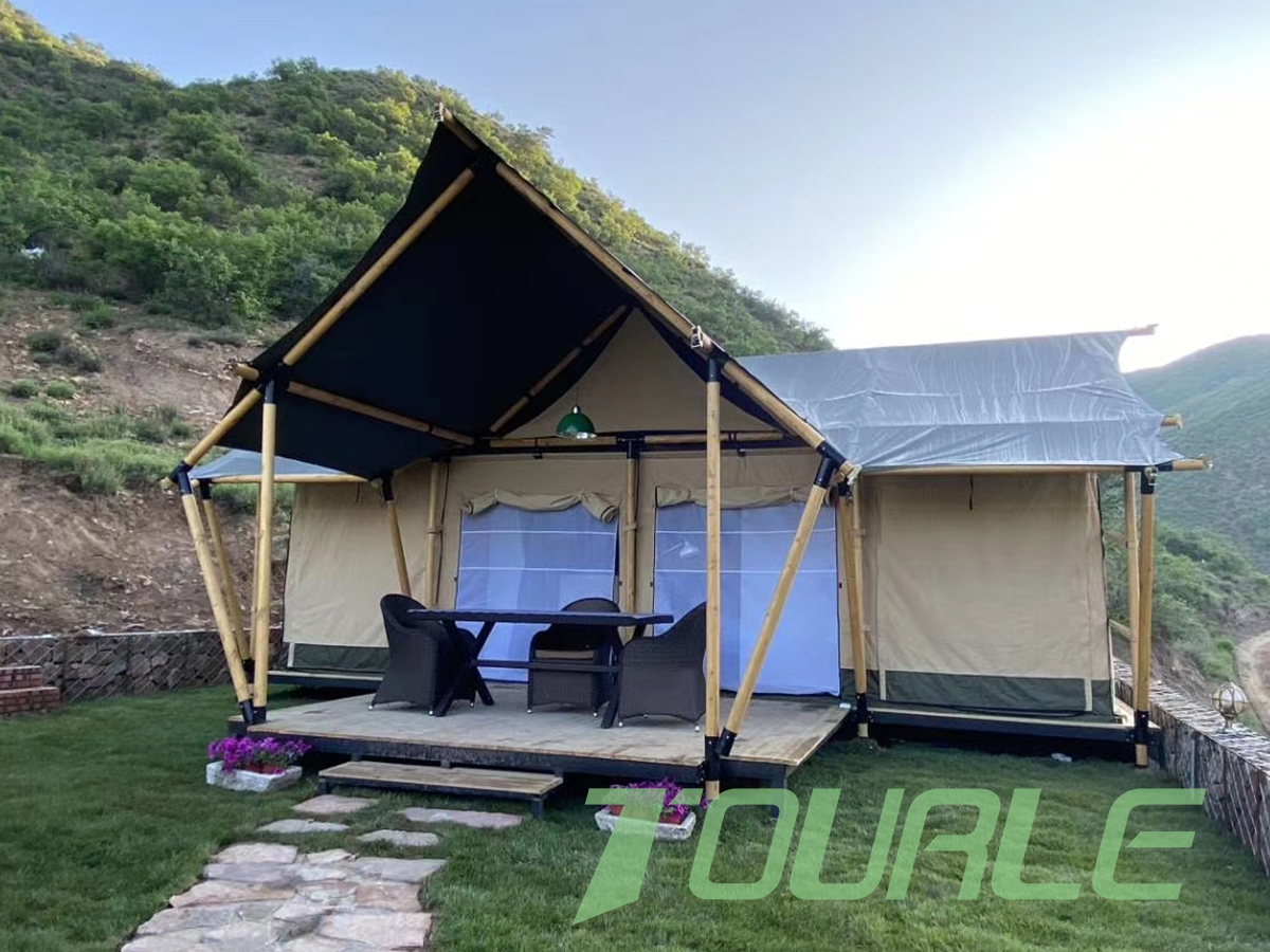 Large size glamping T-shaped Safari outdoor tent