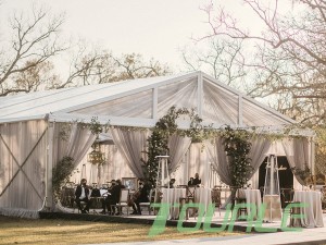 Mobilni šator s aluminijskim okvirom prozirnog raspona, velika svadbena zabava za 100 osoba