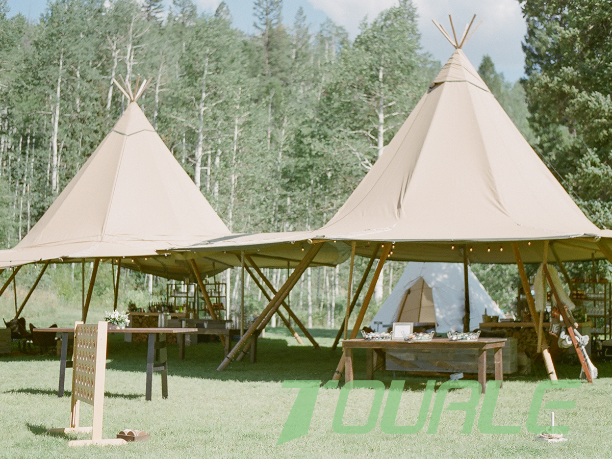 Two Tipi Tent  Components Wedding Ceremony With Kid’s Outpost Tent Outdoor Luxury Tents