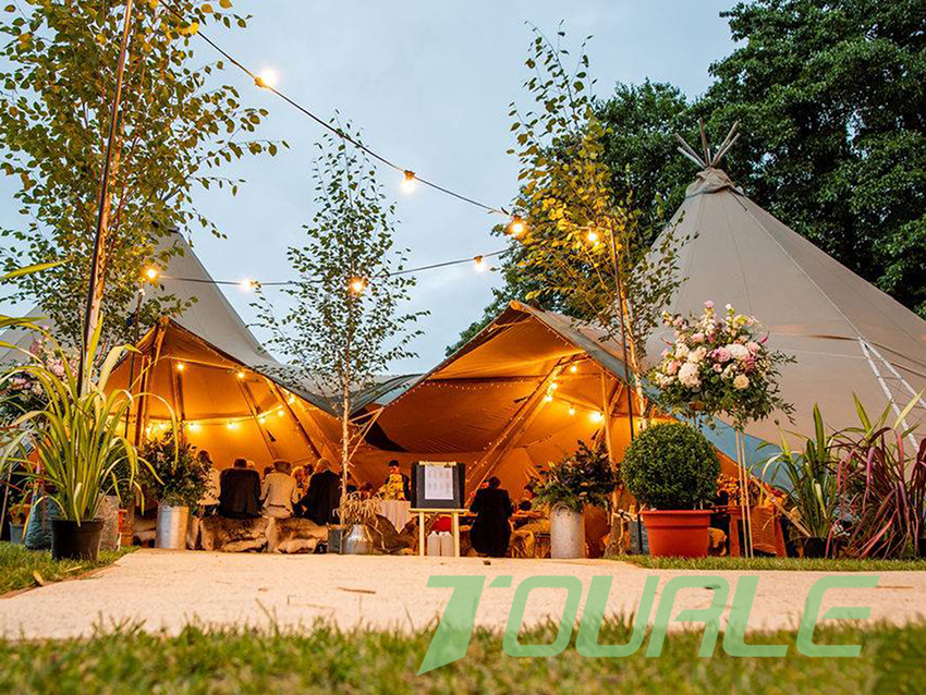 Рустикална елеганција на диви свадбени шатори со дрвени шипки