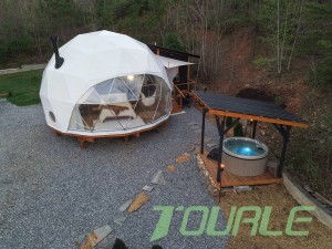 Economy Geodesic Domes 6m Tourism Glamping Tent Luxury Hotel para sa Resort Camping