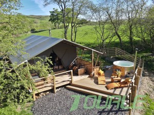 5X9m 5X7m Glamping House Luxury Safari Tent with Bathroom Area