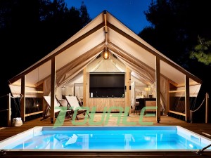 Tenda Safari Glamping Resort personalitzada per a una excursió de luxe