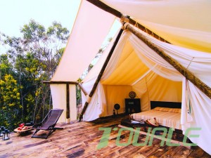 Wooden Pole Safari Tent para sa Glamping Resort Hotel