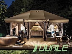 Ezigbo ikuku na-ebu UV Resistant Hotel House Desert Living Safari Glamping Tents