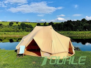 Luxe Outdoor Waterdichte Vier Seizoen Familie Camping Yurt Canvas Bell Keizer Tent