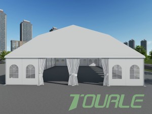 Индустриална многоъгълна палатка за склад или фабрична работилница