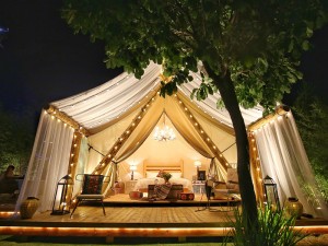 Tourle tent luxury hotel tent house wooden structure glamping safari tent