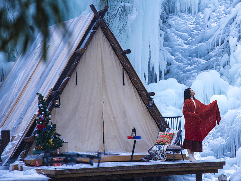Wooden structure lengthened safari tent waterproof luxury hotel outdoor tent