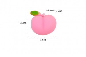 Creative simulation peach pinch music summer cute decompression ball soft rubber toy peach relief toy custom
