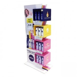CM026 Advertising Wood Retail Display Racks For Skin Care Products Body Lotion Hand Cream Merchandise Stands