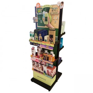 CM261 Double Sided Personal Care Shampoo Hair Conditioner Metal Floor Standing Displays For Promotion