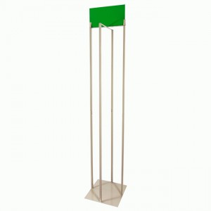 CT138 OEM POS Floor Retail Store Pillow Metal Tube Display Stand With PVC Header For Supermarket