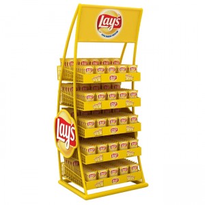 FB197 Point of Sale Potato Chip Merchandising Single Sided Display Racks Supermarket Shelves Lay’s Stand