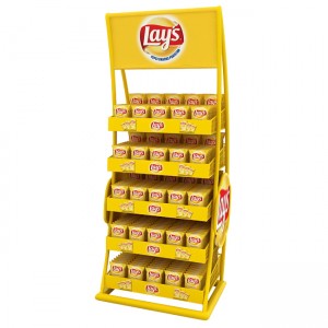 FB197 Point of Sale Potato Chip Merchandising Single Sided Display Racks Supermarket Shelves Lay’s Stand