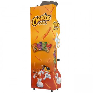FB202 CHEETOS Retail Metal Potato Chips Snacks 4 Wire Grid Shelving Display Racks With Wheels