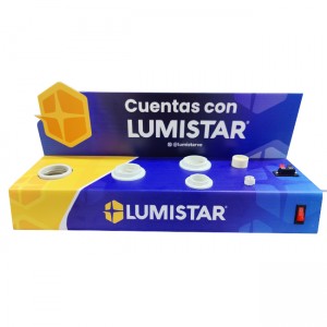 LD014 LUMISTAR Retail PVC Light Bulb Lamp Counter POS Display 6 Sockets Tester With Connector And Switch