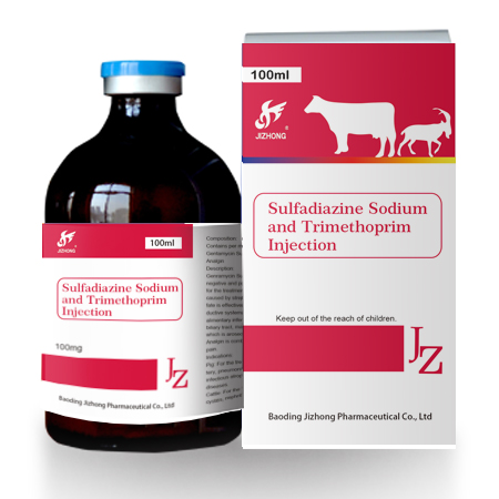 Wholesale Dealers of Tilmicosin Injection 100ml/50ml For Livestock/Cattle/Animal - Sulfadiazine Sodium and Trimethoprim Injection 40%+8% – Jizhong