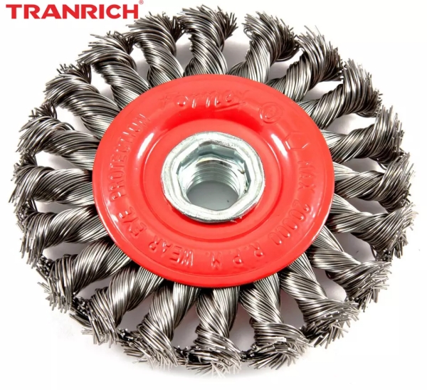 Twisted Knotted Wire Wheel Brush Steel/Stainless Steel Wire Brush For Metal Grind Rust Removal