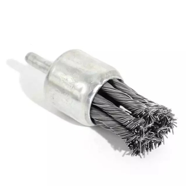 Escova de roda de fio torcido com alça, escova de fio de polimento em forma de caneta, escova de fio atada para metal
