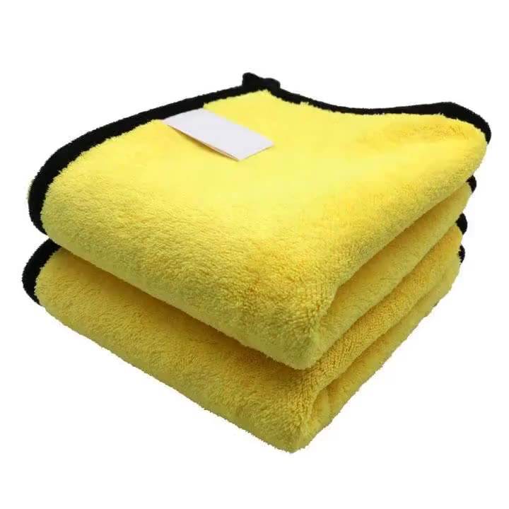 Double Sided Microfiber Cleaning Towel Plush Car Wash Drying Cloth Car Care Cloth Home Cleaning Double Sided Microfiber Towel
