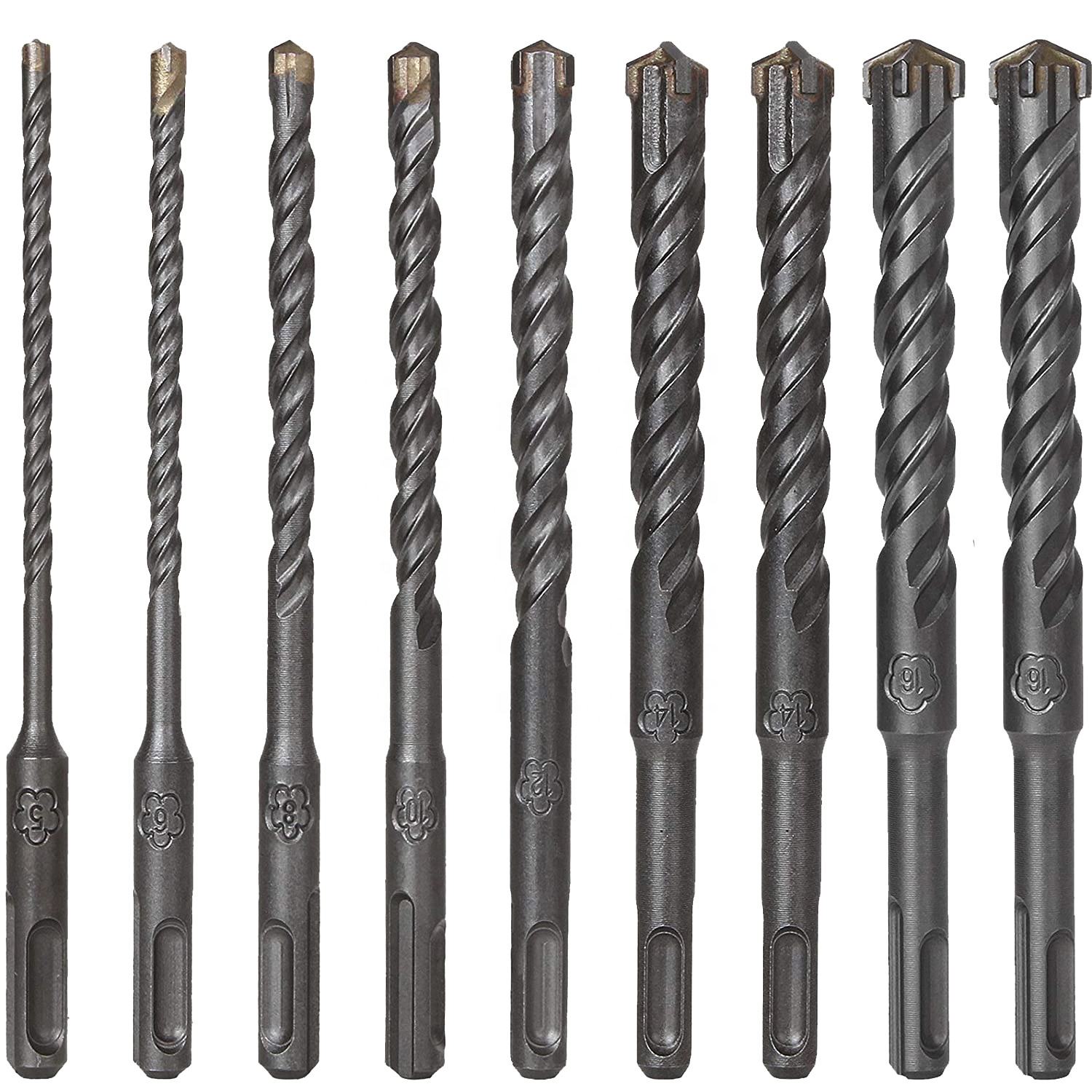 Electric Hammer Drill Bits 5/6/8/10/12/14/16mm Cross Type Tungsten Steel Alloy SDS Plus for Masonry Concrete Rock Stone Featured Image