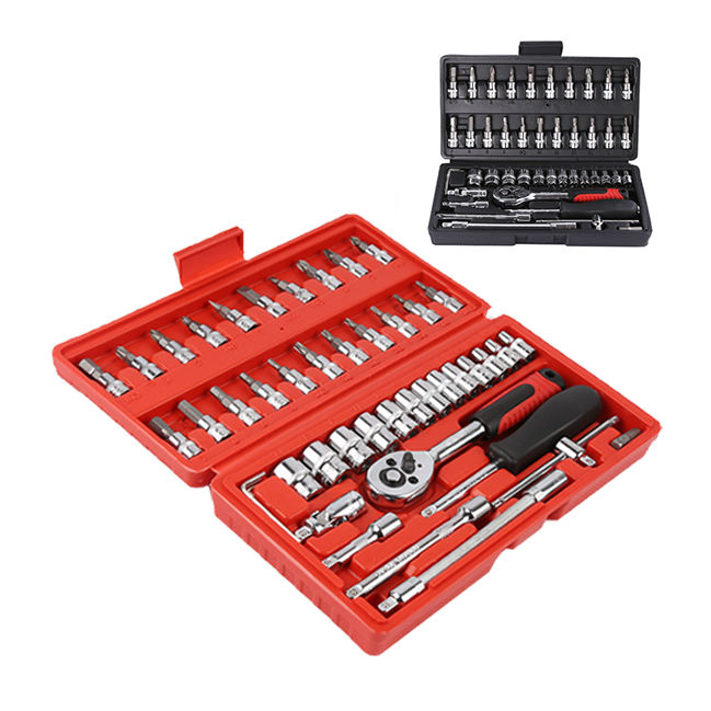 Multi-function  Red/black household hand car tools bike repair tool set box mechanic automotive tools for sale