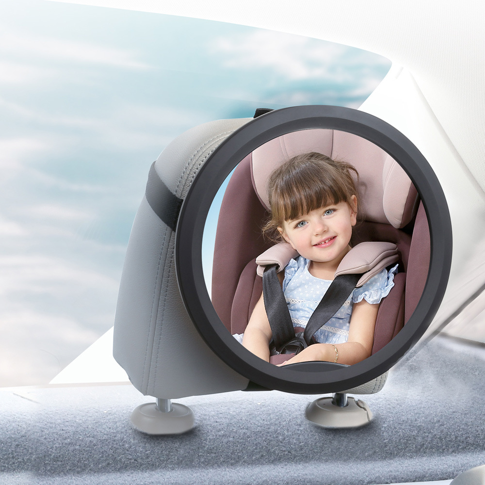 EXTRA LARGE VIEW & CRYSTAL CLEAR-round baby car mirror Featured Image