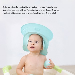 Baby Shower Cap Waterproof Shampoo hat for Children Toddler Girls Boys Protect Ears Eyes