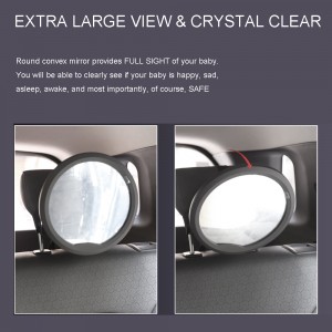 EXTRA LARGE VIEW & CRYSTAL CLEAR-round baby car mirror