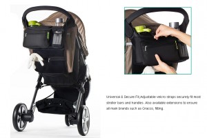 Stroller Organizer Of Large Compartment Multi-functional Stroller Organizer