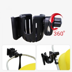 2 in 1 Stroller Cup Holder with Phone Holder Organizer, Universal Cup Holder, Bike Cup Holder with Large Caliber Deasign Fit for New Parents, Cycling Enthusiasts