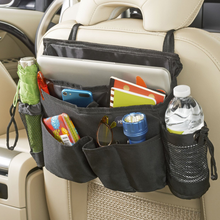 Car Headrest Hook Back Seat Popular Car Storage Net Pocket Custom Backseat Car Organizer